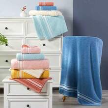 Toallas de baño medianas de 90x170cm súper absorbente color al azar juego de toallas suaves algodón higiene personal secado rápido hogar contemporáneo confort durabilidad - Multicolor - Ver 4