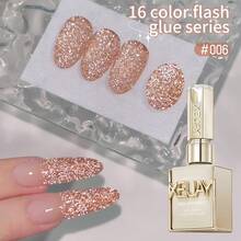 XEIJAYI 钻石闪光美甲 16 色 15ml 凝胶指甲油浸泡 UV LED 指甲油沙龙女性美甲工具时尚迷人指甲奢华指甲设计 - 彩色 - 查看 19