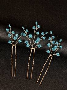 3件套女士手工仿珍珠发夹套装，新娘头饰，适合婚礼、派对、聚会、情人节等场合佩戴