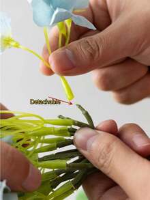 1/3/6PCS 18.5inch Blue Embroidered Artificial Flowers With Stems, Silk Hydrange Desktop Decor Flowers, Suitable For Office Party Wedding, Fake Plants, Spring Summer Decor, Garden Decor, Room Decor, Mother's Day Father's Day Gifts