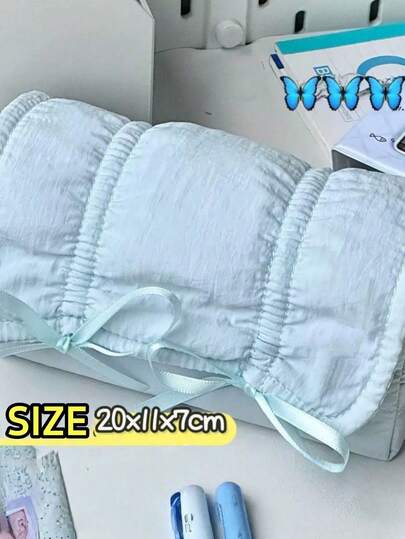 1 Pc Bow Ballet Pen Case Student Stationery Storage Case French Court Style Pencil Case ,Blown Box, A Large-Capacity Student Stationery Storage Bag,Return To School