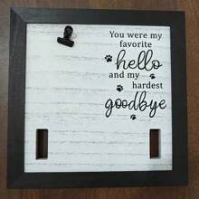 1pc Wooden Pet Memorial Photo Frame, Can Hold Collar, Pet Memorial Display Stand, Wooden Pet Photo Frame, Creative Pet Memorial Plaque (Collar Not Included)