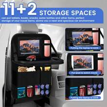 1个汽车座椅靠背储物袋，可折叠车载餐桌，多功能收纳袋