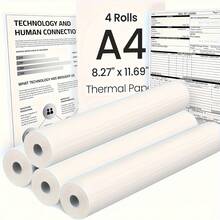4 捲 A4 熱感紙，快乾，尺寸 8 英吋（27 X 11 英吋，175.26 公分），適用於 A4 印表機，厚紙，鮮豔色彩，清晰字體，適用於便攜式印表機，光滑表面，高品質印刷，印刷材料，熱感紙 - 彩色 - 查看 9
