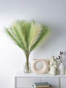 10支装 - 绿色芦苇草装饰，人造芦苇草花束，仿真芦苇花，家居客厅卧室花瓶装饰（绿色），家居装饰，圣诞装饰，房间装饰，圣诞节 - 彩色 - 查看 4