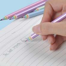 2 lápices de colores pre-afilados, lápices de papel arcoíris, lápices #2 lindos adecuados para la escuela, escritura, regalos de Halloween, regalos de Navidad - Multicolor - Ver 9