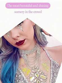 2pcs Chameleon Gold Body Glitter,Mardi Gras Outfit For Women,Color Changing Face Glitter,Chunky Glitter Face Paint,Holographic Glitter Sequins For Face Body Hair,Send A Makeup Brush As A Gift,Festival Party Glitter Makeup Festival Costume Props,Cos,Halloween - Multicolor - View 8