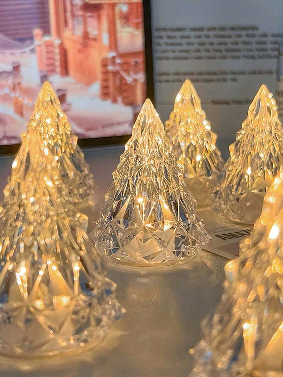 1个钻石灯水晶冰山灯夜灯，迷你圣诞树，节日装饰，圣诞礼物家居装饰圣诞装饰品房间装饰冬季圣诞装饰家居圣诞礼物圣诞装饰品 - 彩色 - 查看 1