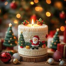 1 pieza Molde de vela en forma de cilindro de Papá Noel, para modelado de lana, manualidades de jabón, yeso y resina, adornos y regalos hechos a mano creativos