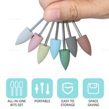 hytoos 3/32英寸硅胶美甲钻头，旋转式指甲边缘清洁抛光器，适用于美甲沙龙美甲 - 彩色 - 查看 2