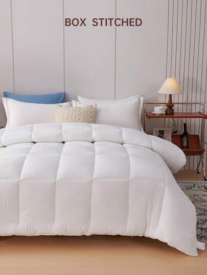 [Luxury Down Comforter]1pc Down Alternative Comforter - Ultra Soft Fluffy Fiber Fill, Breathable, Machine Washable - Extra Large Hotel Quality, Suitable For Home Bedding And Student Dorms