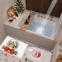 1 Stück Weihnachts-Badezimmermatte - Weihnachtliche Inneneinrichtung, Weihnachtsgeschenke, Weihnachtsdekoration für Zuhause, künstliche Wollfläche mit rutschfester TPR-Rückseite, weiches rechteckiges Design, maschinenwaschbar, geeignet für Badezimmer- oder Schlafzimmerdekoration, Weihnachts-Badezimmerdekoration und -Accessoires, einsetzbar für Hauseingang, Weihnachtsfeier, Schlafzimmer, Türbereich, Badezimmer, Küche, Waschraum, Landhausstil, tragbare personalisierte Mode-Badezimmermatte, schnelltrocknende Fußmatte, Badezimmermatte