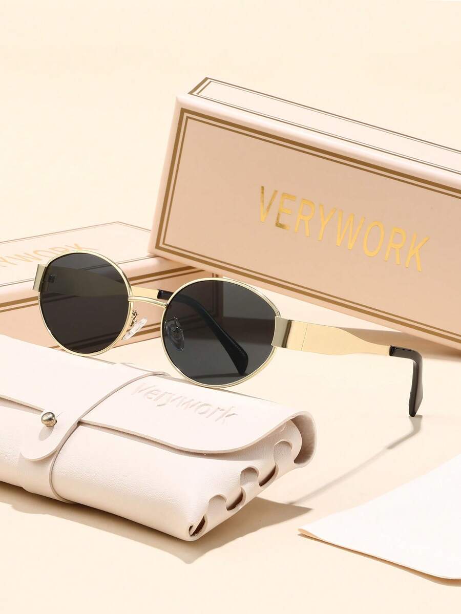 Verywork Verywork 1pc Oval New Vintage Catwalk Elegant Living Ins Style Superior Quality Brand Design Women Fashion Eyeglasses For Outdoor Casual Activities Driving Shopping Summer Tropical Beach Vacay Street-Photography Accessories