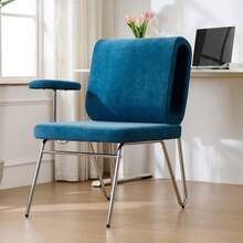 Office Chair With Integrated Cat Bed - Pet-Friendly Chair, Scratch-Resistant Material, Wide Seat, Replaceable Armrests, Human-Friendly Design, Cat Bed In The Backrest, Armchair - Blue + Fabric + Steel + Wood - View 9