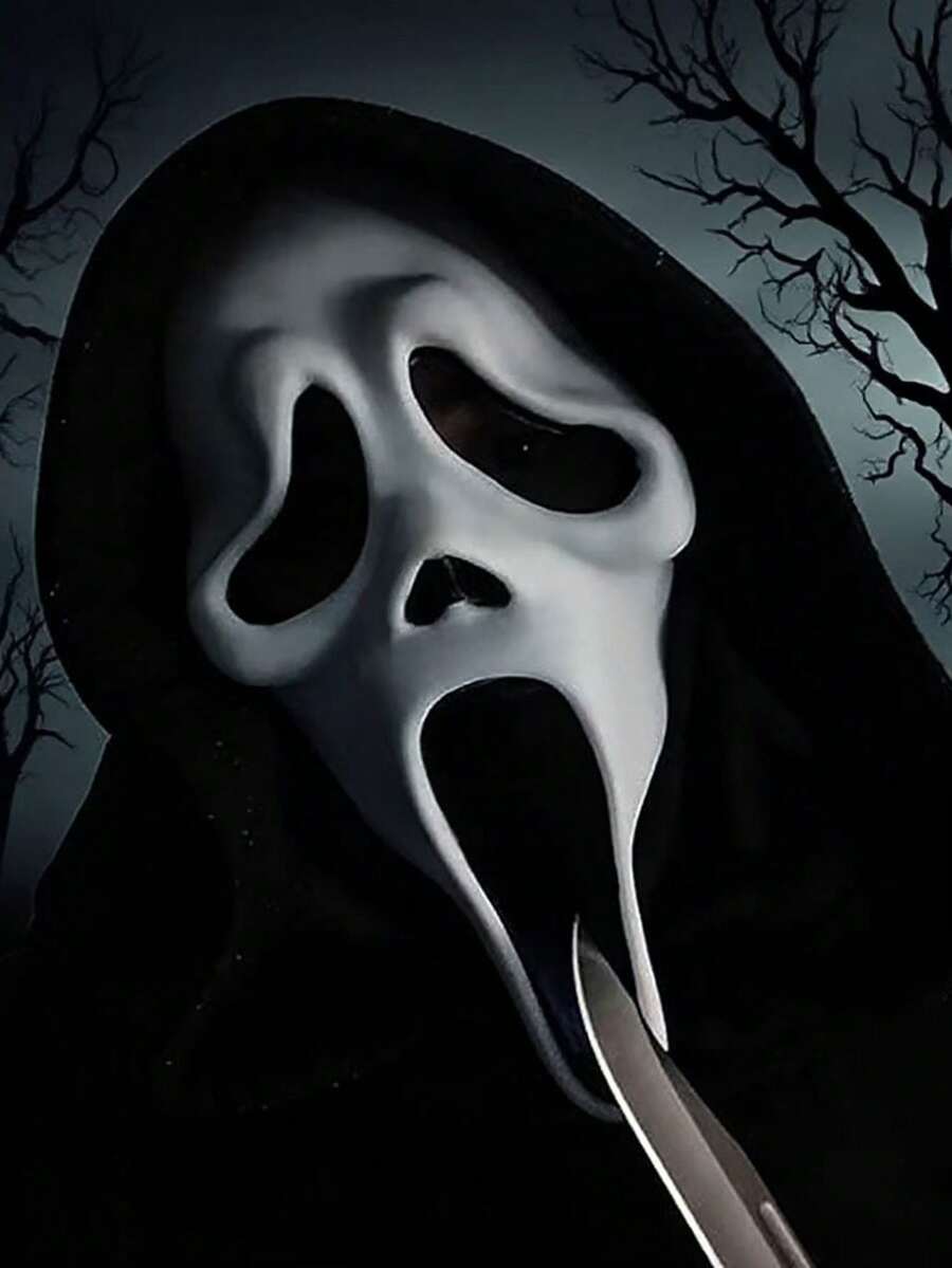 1 pieza Máscara de fantasma gritando de alta calidad y de primera clase, máscara de látex natural de la serie de fantasmas gritando, máscara de calavera aterradora de látex natural, máscara de cabeza completa de terror, máscara de utilería de disfraz de terror para fiestas y carnavales, decoración de grito del Día de los Muertos