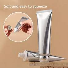 50ml Refillable Empty Aluminum-Plastic Tubes Silver Cosmetic Containers For Package Cleanser Hand Cream Cosmetic Lotion