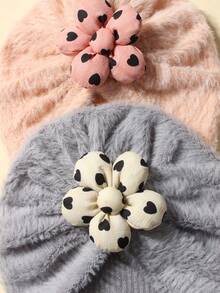 Set de 2 piezas de gorro y bufanda esponjosos para bebé, lindos para uso diario en otoño/invierno - Multicolor - Ver 4