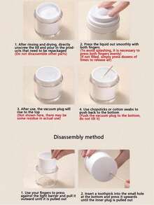 Bowknot Pattern Airless Pump Bottles Jars,Air Pump Container For Cream,Pump Moisturizer Container, Empty Acrylic Makeup Cosmetic Containers With Pump, Refillable Travel Size Containers Airless Lotion Jar With Lid For Thick Moisturizer, Skincare Cream, Clear, Makeup Organizer - Multicolor - View 4