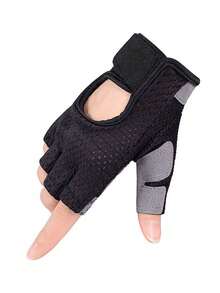 1 Pair Cycling Gloves For Men, Half Finger Anti Slip, Shock-Absorbing, Breathable Equipment, Gym, Cycling, Outdoor Sports Gloves, Half Finger Men's Gym, Sports Yoga, Anti Slip, Anti Cocoon Riding, Breathable Mesh, Outdoor Camping, Fitness Gloves