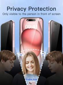 2pcs Privacy Tempered Glass Screen Protector, Compatible With IPhone 15/16/17/14/11/12/13 Pro Max, Anti-Peep Tempered Glass, Compatible With IPhone XS Max/XR/X/15/7/8 Plus/SE/16e Gift For Birthday, Family, Friends Anti-Spy, Phone Screen Protector, Phone Accessories Screen Protection Essentials, Applicable To Daily Shield, Office, Home Privacy Screen Protector Waterproof Shockproof Anti-Fall Scratch Resistant