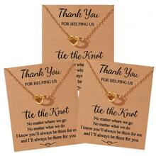 Goodwaro 2pcs Fashionable Minimalist Stainless Steel 3D Heart Pendant Necklace, Gift For Wedding, Bridesmaid, Best Friend