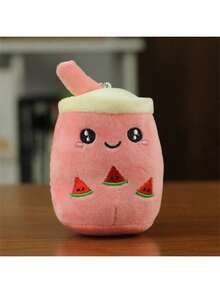 1 pieza Muñeco de peluche de taza de té de burbujas con frutas de dibujos animados, colgante de chupete, accesorio para té de burbujas (empaque aleatorio, algunas partes aleatorias), té de burbujas, colgante, peluche de té de burbujas - Multicolor - Ver 10