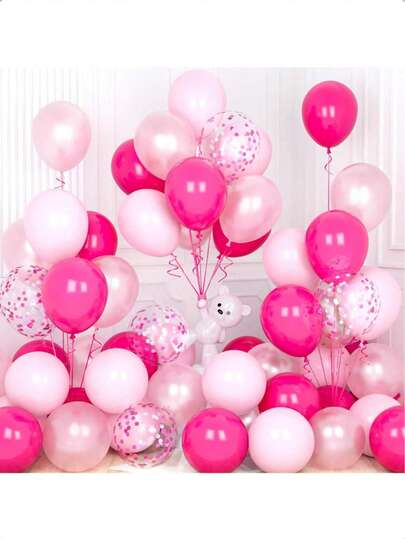 128件粉色和蓝色气球拱门及花环套装，包含性别揭晓气球、白色沙粒气球，适用于性别揭晓派对、生日派对、迎婴派对、婚礼装饰。