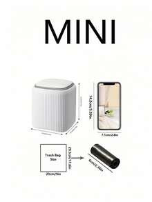 1 件豪华迷你垃圾桶，带按压式顶盖 - 防臭，双桶设计，适合家庭、办公室和汽车使用 - 有米色、棕色和绿色可选，厨房和浴室垃圾桶，家居装饰 | 现代迷你垃圾桶 | 塑料结构，家用垃圾桶，浴室微型桌面垃圾桶，家庭办公桌装饰，咖啡桌，办公室，客厅，书房，厨房，梳妆台桌面，卧室，浴室 - 彩色 - 查看 8