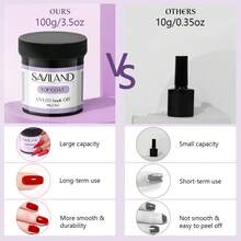 Saviland Top Coat UV - 3.5 Oz No Wipe Clear Gel Nail Polish, Soak Off UV LED For Beginners, Professionals, Home DIY Nail Salon Manicure - Clear - View 2