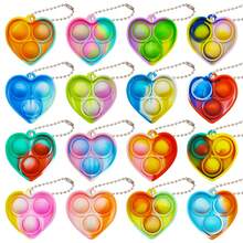24/48pcs Random Colors And Random Styles Pop Fidget Keychain - Mini Fidget Toys Bulk Party Favors For Kids - Boys Girls Push Pops Bulk Toys - Its Small Prizes For Kids Classroom Birthday Party Favors Bubble Poppers