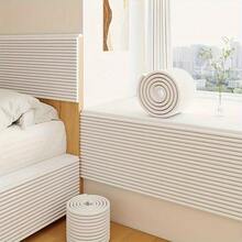 1 pièce Protège-angle amélioré - Protecteur d'angle auto-adhésif plus épais, 200 cm x 20 cm, bandes de protection souples amovibles avec design rayé minimaliste moderne, découpe DIY pour salon, table à manger, table de chevet, couloir, protection des coins de mur - Gris pâle - Voir 6