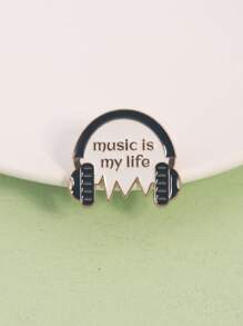 1pc Cartoon Headphone Brooch, Music Badge Pin, Decorative Accessory For Clothes, Bags, Backpacks Pins,Autumn-Winter Accessories,Suitable For Teens, Youth,Men,Casual, Outdoor, Athletic, Vacation, Graduation Gifts, Birthday, Daily Wear Halloween Jewelry Costume Accessories Bag Charms Office Accessories