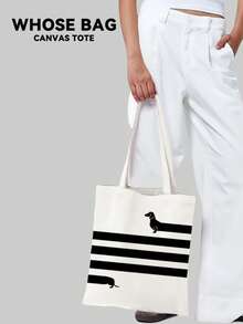 Dachshund Dog/HOT DOG Graffiti Dog, And Fashionable Support Tote Bag,Handbag, Reusable Shopping Bags, Foldable Large Capacity Casual Grocery Bags,Tote Bag