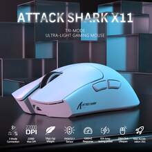 ATTACK SHARK X11 Lightweight Wireless Gaming Mouse With RGB Charging Dock, Tri-Mode-2.4G/USB-C Wired/BT, 22K DPI, PAW3311 Optical Sensor, HUYU Switch, 5 Programmable Buttons For PC Gamer - Multicolor - View 11