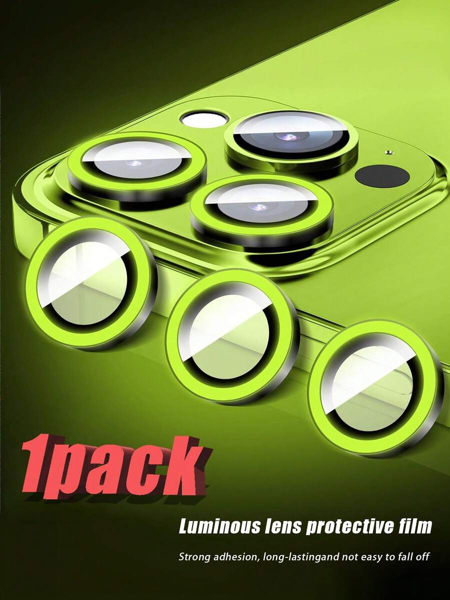 1 包适用于 夜光镜头保护膜（柠檬绿），耐用 9H 钢化玻璃，易于粘贴，防刮，表面光滑，适用于 11/12/13/14/15/16 Pro/Max/17/17 Air/17 Pro/17 Pro Max 适用于日常防护、办公室、家用手机摄像头保护套防水防震防摔防刮 - 果綠色 - 查看 1