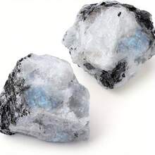 1/2/3pcs Natural Black & White Moonstone Crystals, Blue Aura 7 Chakra Crystals, Aromatherapy Diffuser Stones, Mineral Specimen Decor & Collection, Healing Pyrite Crystals, Premium Jewelry DIY Decor, Yoga Meditation Crystals, Best Holiday Gift - Natural Black and White Moonstone Crystal Rough Stone - View 5