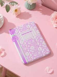 xercxerc Pink Background With White Floral Print And Lace Pattern PU Front TPU Back Case 3-Fold Kickstand Pencil Slot Shockproof Drop-Proof Auto Wake/Sleep Function IPad A16 Case IPad Air 11 Inch Case IPad 9th Generation Case IPad 10th Generation Case IPad 11th Generation Case Fall IPad Case Halloween IPad Case Back To School IPad Case For IPad Pro 12.9/11/10.9 (2025/2024), IPad Air 10.9/10.5, IPad Mini 8.3, Galaxy Tab S10+/S9+/S9/S8+/S8/S7 FE /A9/A8/A7+ - Hồng - Xem 4