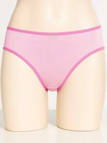 Kit Of 5 Girls' Cotton Panties, Plain Cotton Youth Panties - 彩色 - 查看 2