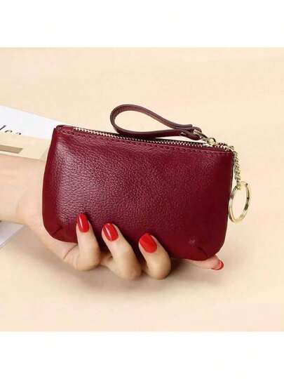 Monedero, tarjetero, pequeño, con cremallera, compacto, delgado, llavero, para coche, portátil, suave, minimalista para cartera de mujer, mini cartera, cartera, cartera de muñeca, cartera de viaje, cartera para monedas