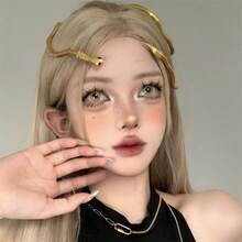 波点万圣节锌合金盘蛇项链，个性开放式设计蛇骨颈链，男女夸张头饰，欧美风格