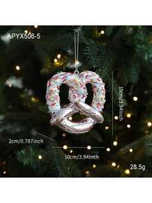 1pc New Pink Plastic Hanging Ornament, Glitter Cartoon Christmas Ornament, 3D Christmas Tree Window Decor, Christmas Decoration Set Includes Santa Claus, Snowman, Reindeer, Snowflake, Candy Cane With Hanging Rope, Suitable For Christmas Tree, Thanksgiving, New Year, Winter, Universal Holiday Decor. Due To Handmade Nature, Minor Scratches, Glitter Shedding Or Color Fading May Occur But Won't Affect Normal Use. Merry Christmas! - Multicolor - View 9