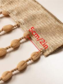 1pc Hanging Yarn Pom Pom Ball Curtain, White, Champagne, Yellow Decorative Door Curtain