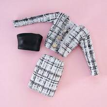 3pcs Fashion Outfit Set (Jacket, Dress), Elegant Style Suitable For 30cm/11 Inch Doll