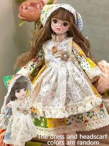 1PC Healing Girl Doll Set, BJD Doll - Jointed Poseable, 30Cm/11.8Inch Birthday Christmas Play House Toy Set, With Cute Dress/Shoes Accessories And 3D Eyes And Exquisite Makeup, Cosplay Doll