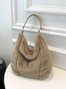 BAILEE 时尚优雅的新款秋冬柔软纯色毛绒大容量拉链女士单肩手提包，是职场女性的必备单品，适合大学、工作、商务、通勤、户外、旅行、野餐、办公室等各种场合，也适合工作、购物、参加晚宴、时尚活动以及赠送朋友。 - 彩色 - 查看 16