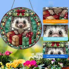 1 pièce, Attrape-soleil en forme de hérisson et de champignon, décoration de jardin, suspension colorée en acrylique pour fenêtre, décoration murale, décoration de fête, décoration de salon, chambre, véranda, décoration de maison à thème animalier, cadeau pour les amateurs de nature