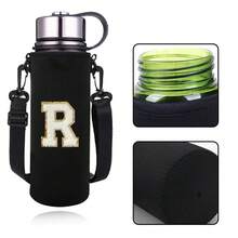 1pc 550-1500ML Sports Water Bottle Case Insulated Bag Crossbody Cup Protector Sleeve With Strap Adjustable Carrier For Mug Bottle Holder Water Bottle Holder Pouch With Letters A-Z