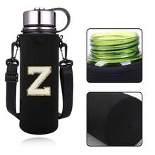 1pc 550-1500ML Sports Water Bottle Case Insulated Bag Crossbody Cup Protector Sleeve With Strap Adjustable Carrier For Mug Bottle Holder Water Bottle Holder Pouch With Letters A-Z