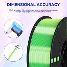 PLA Filament 1.75mm Bundle Silk Dual Color, 3D Printing PLA Filament 1.75mm Dimensional Accuracy +/- 0.02mm, 1KG*2 Spool (4.4 Lbs) - 紅金+黃綠 - 查看 3