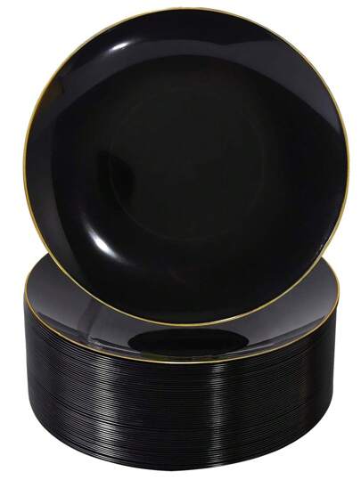 1/25 Piece Fruit Sand Tray, Dinner Plate, Reusable And Washable, Golden Frame, Suitable For Family Gatherings, Parties, Outdoor Activities, Team Activities, Cooking, Christmas